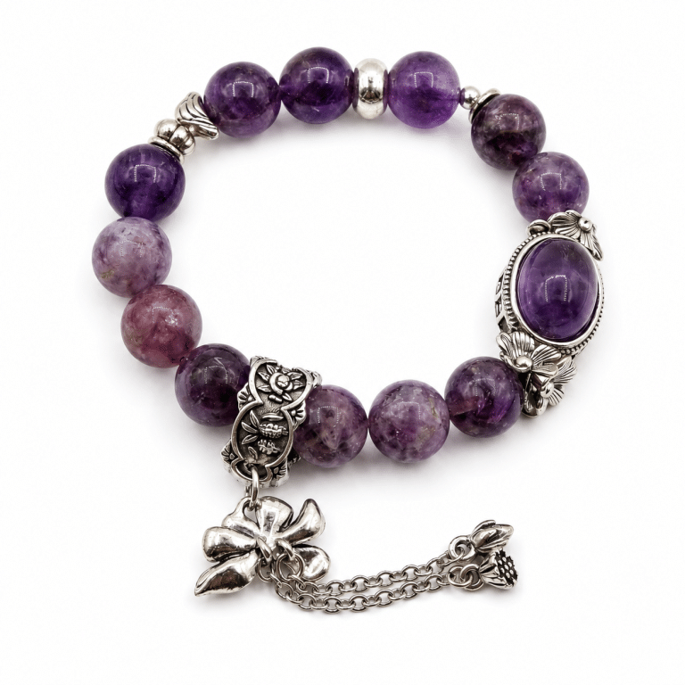 Celestial Wisdom Amethyst Bracelet on a white background