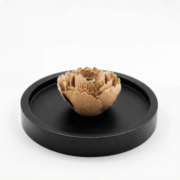 floral ceramic incense plate