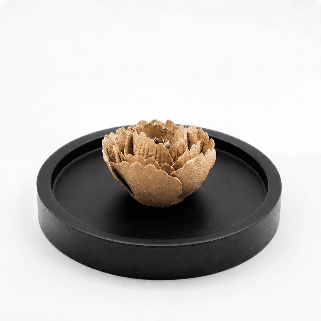 Hand-Sculpted Incense Plate-Cream Latte
