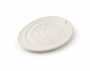 Dotted white Sculptural Spiral Incense Plate