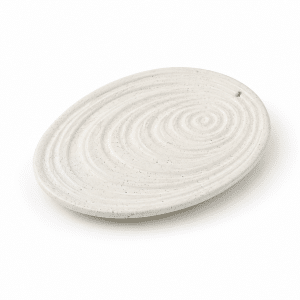 Dotted white Sculptural Spiral Incense Plate