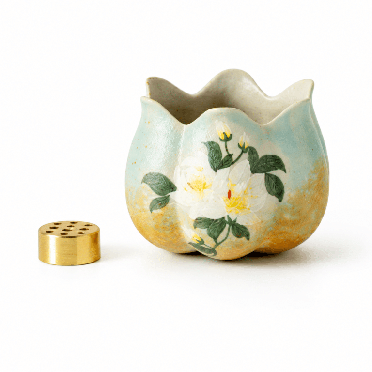 Hand Painted Gardenia Incense Holder