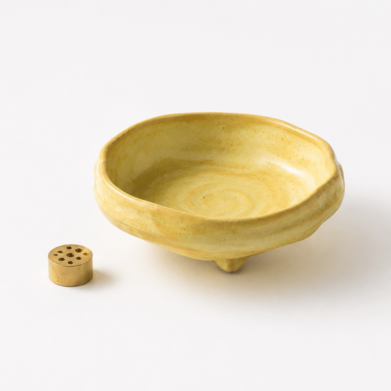 Yellow Glaze Ceramic Incense Plate