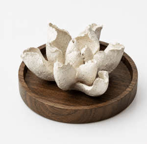Porcelain Flower Walnut Incense Holder