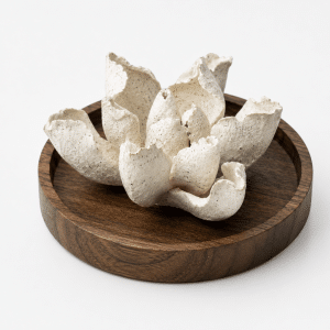 Porcelain Flower Walnut Incense Holder