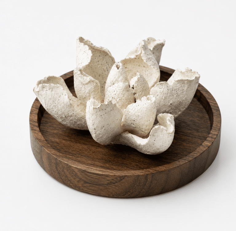 Porcelain Flower Walnut Incense Holder
